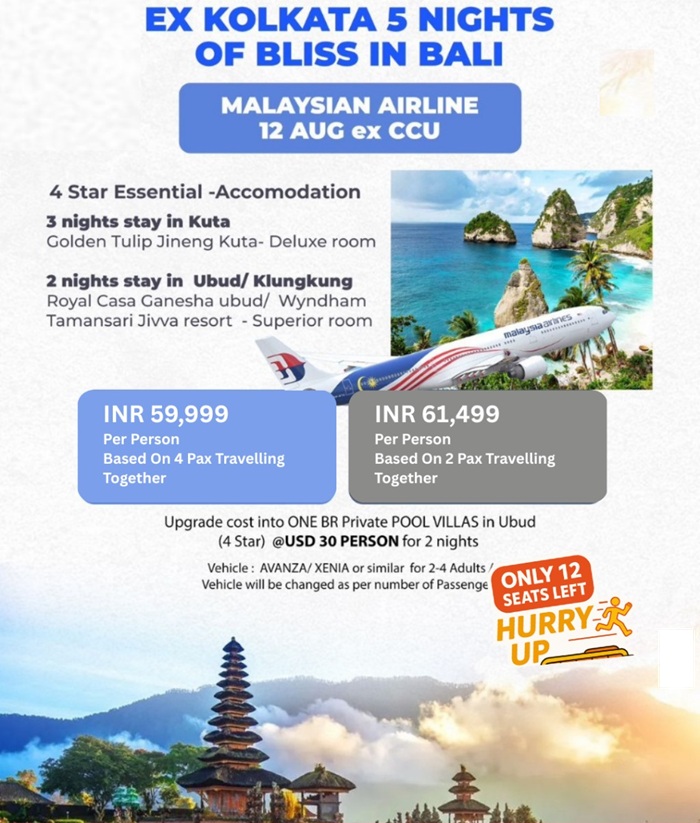 EX KOLKATA 5 NIGHTS OF BLISS IN BALI